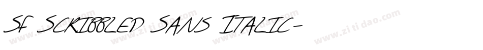 SF Scribbled Sans Italic字体转换